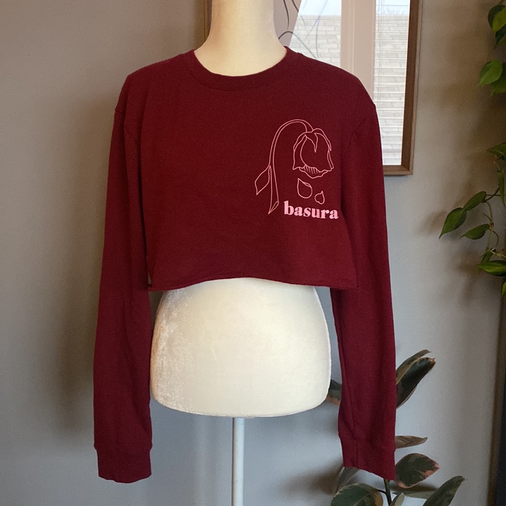 “Basura” (Trash in Spanish) Cropped Sweatshirt - XL